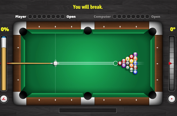 Pool balls racked in triangle formation