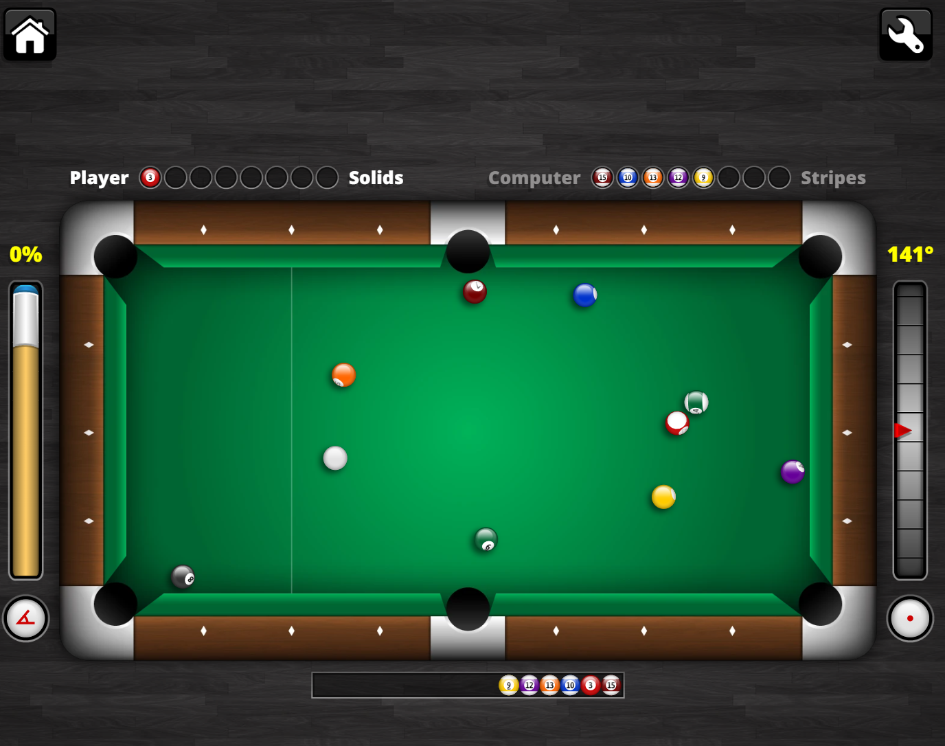 Play pool online to practice cue ball control